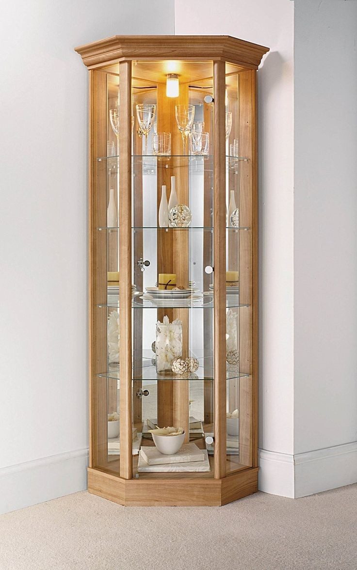 Premium Wooden Corner Glass Showcase